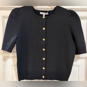NWT SZ L Love Trend Black Cardigan with Gold Buttons